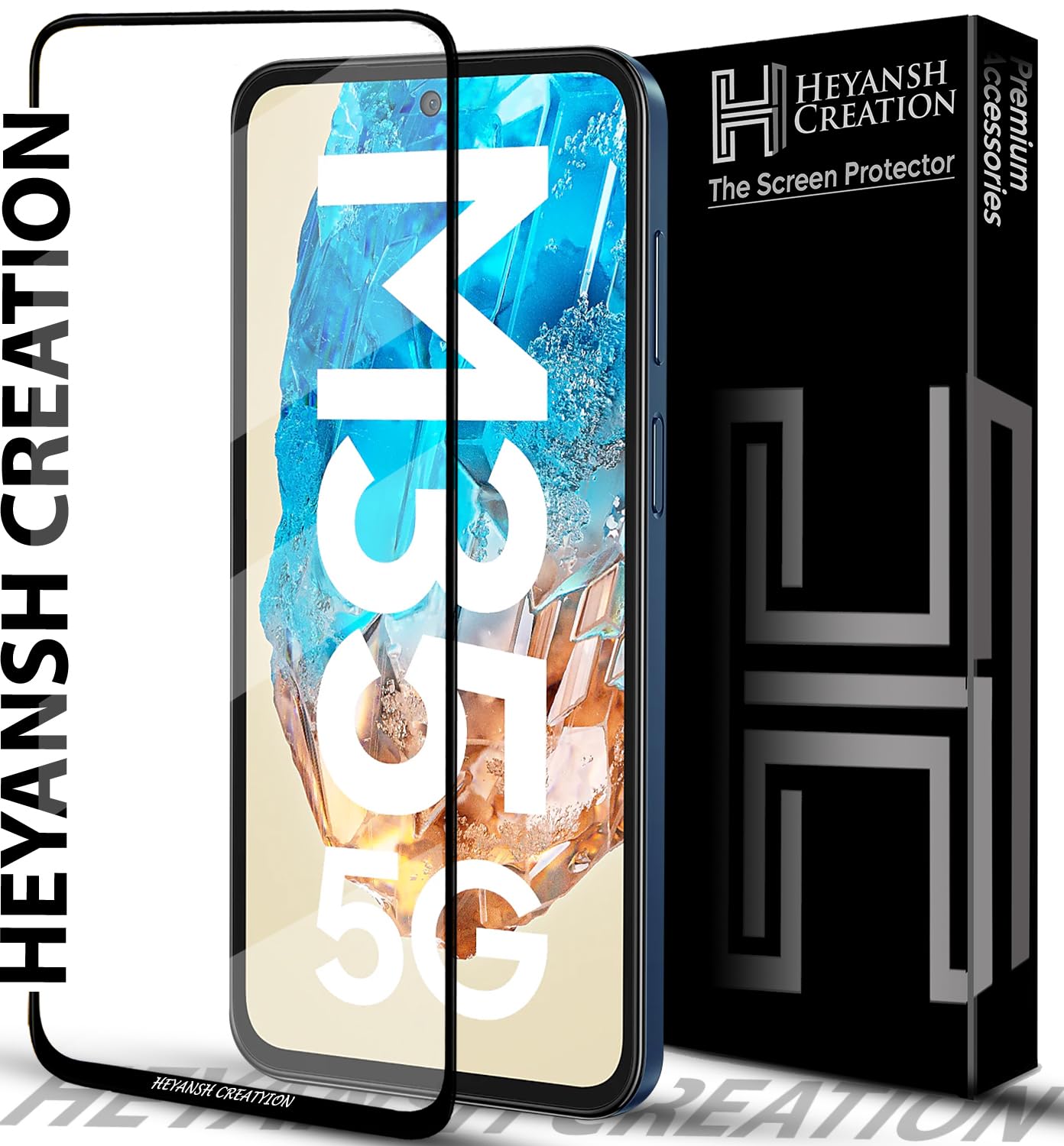 HEYANSH CREATION Tempered Glass Screen Protector Compatible For Samsung Galaxy M35 5G Cellphone With Edge To Edge Coverage And Easy Installation Kit,Pack Of 1,Black (B0D9PGX2W9) Amazon Price History, Amazon Price Tracker