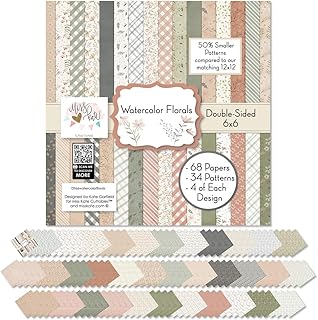Pattern Paper Pack - Watercolor Florals - 6x6 Double-Sided Scrapbook Pap...