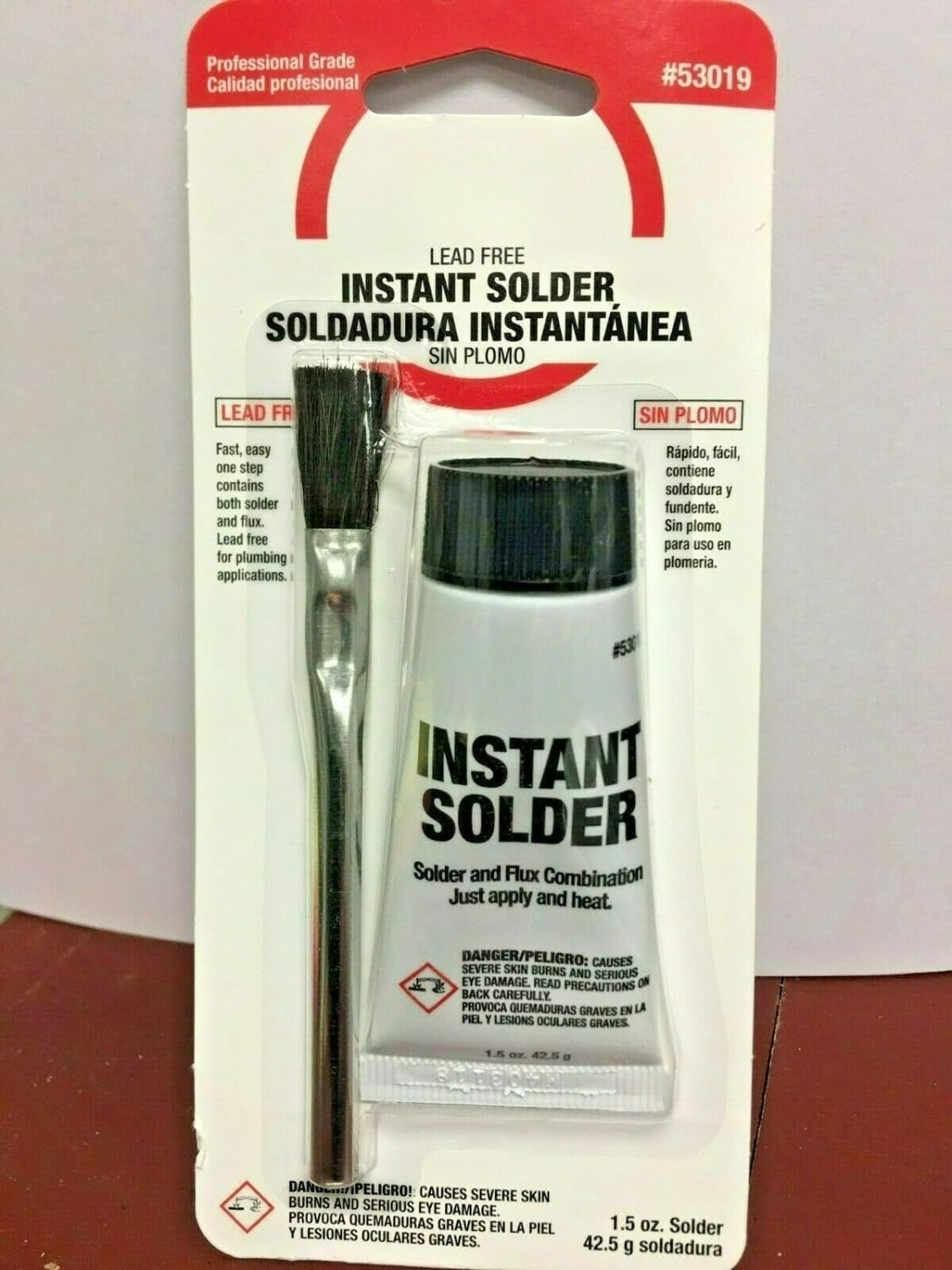 Kit de soldadura instantánea sin plomo Oatey con fundente de 42.5 g y cepillo aplicado