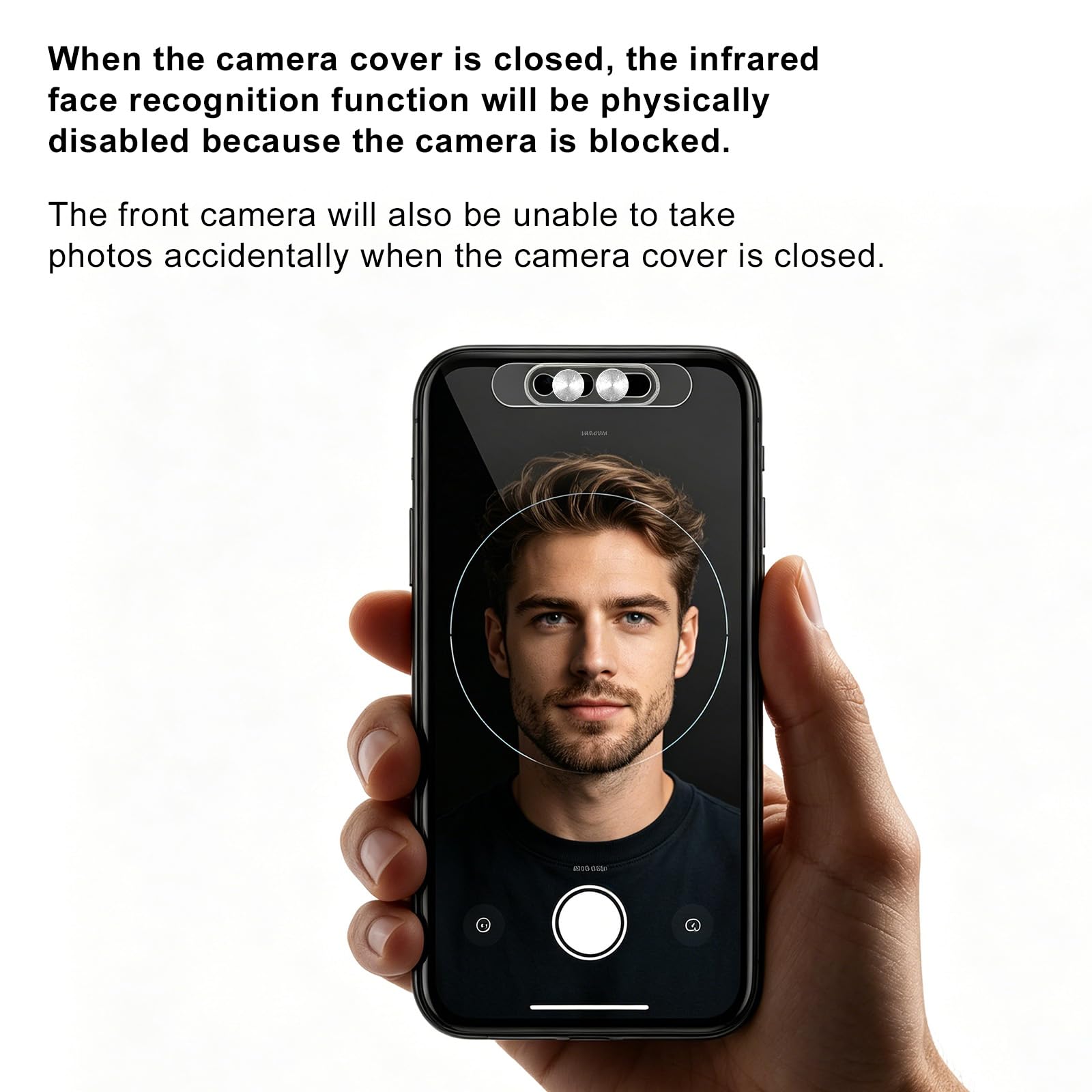 Privacy Copertura Fotocamera Frontale Trasparente per iPhone 17/16/15/14 Pro Max/Pro Argento