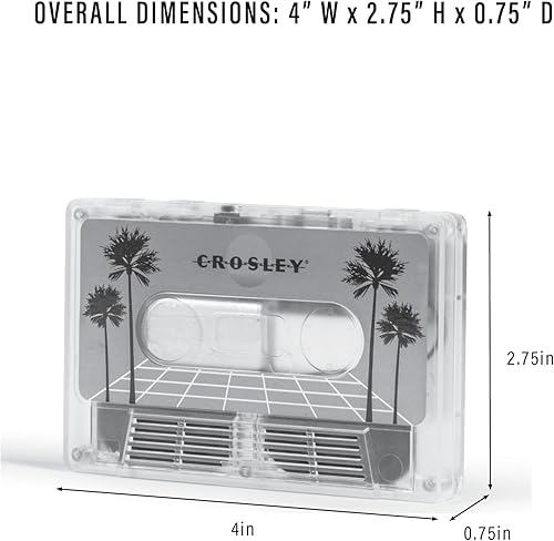 Miniatura 15 de Crosley Altavoz inalámbrico portátil de Bluetooth de la cinta del casete de CR3045TL-VW, Vaporwave translúcido