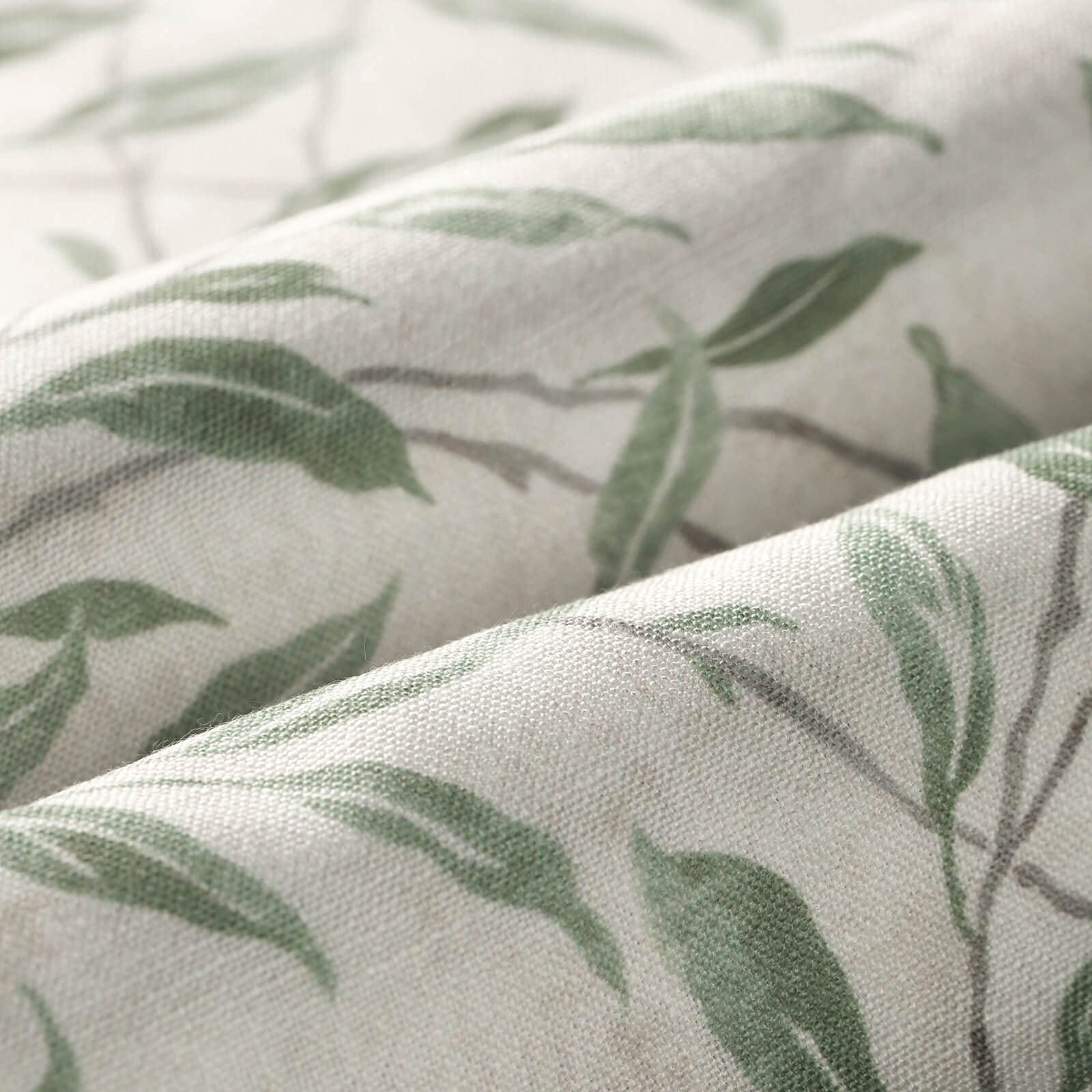 VOGOL Tie Up Window Shade Rod Pocket Panel, Lovely Leaf Print Curtains for Kitchen Windows 63 Inch Length Curtain Panels for Bathroom Small Cafe, Green