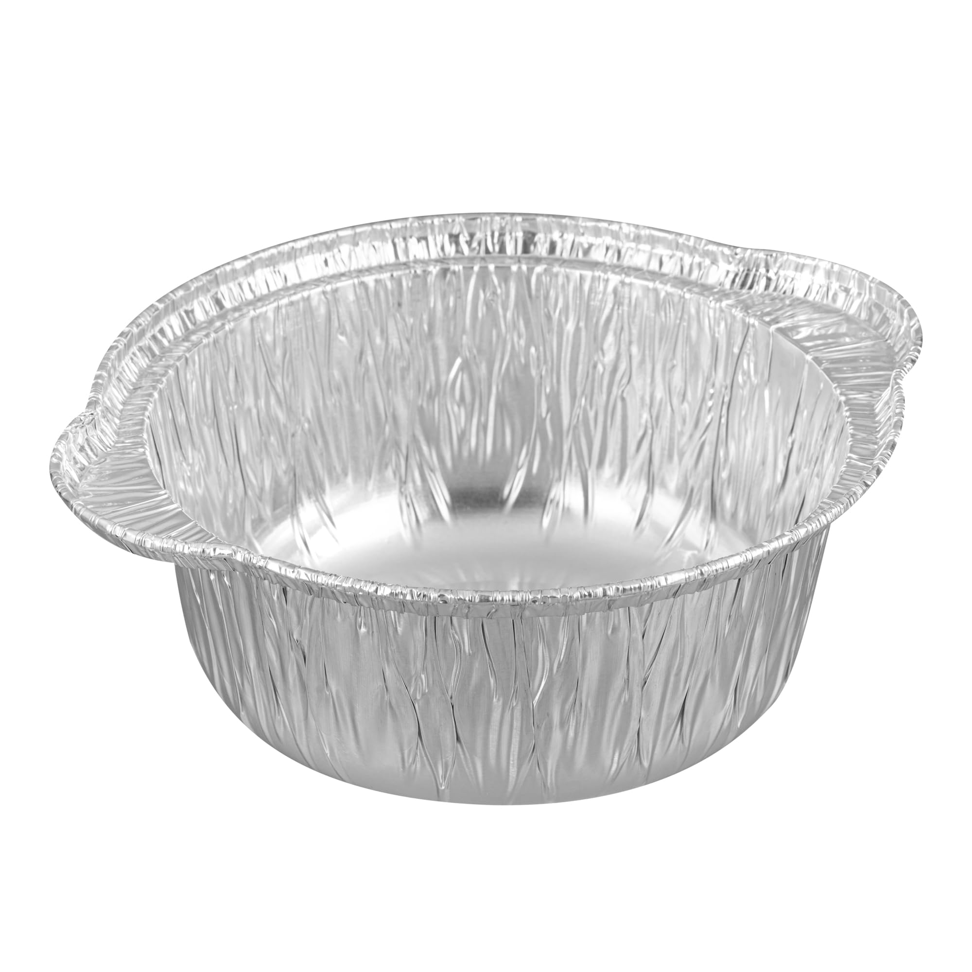 Restaurantware Foil Lux - Sartenes y tapas de 34 onzas, 10 ollas desechables con tapas, listas para horno, compatibles con estufas, bandejas de aluminio para hornear, congelables, para acampar al aire