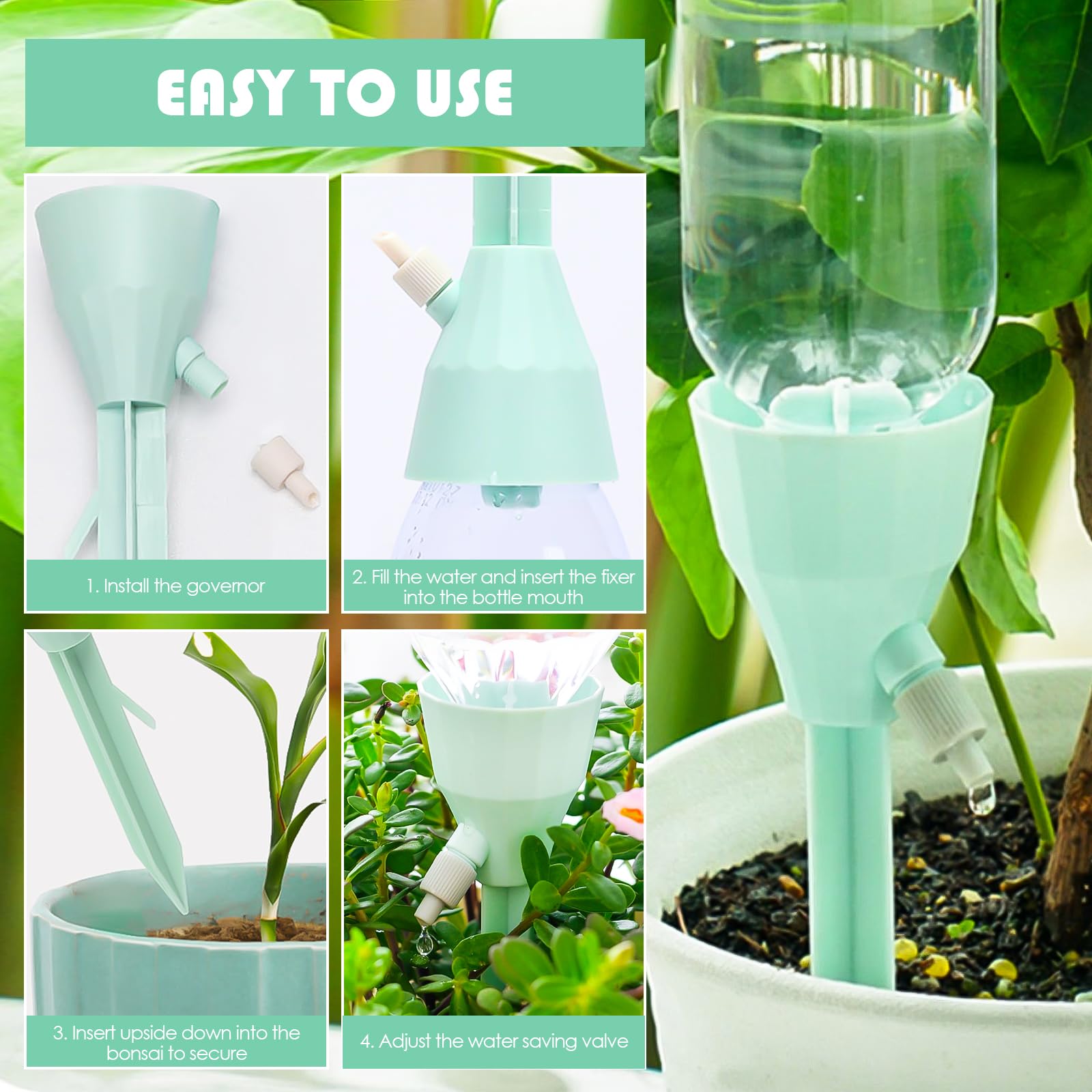 SUPRROW Plant Watering Devices, 12 PCS Plant Watering Globes, Self Watering Plant Spikes - Image 2