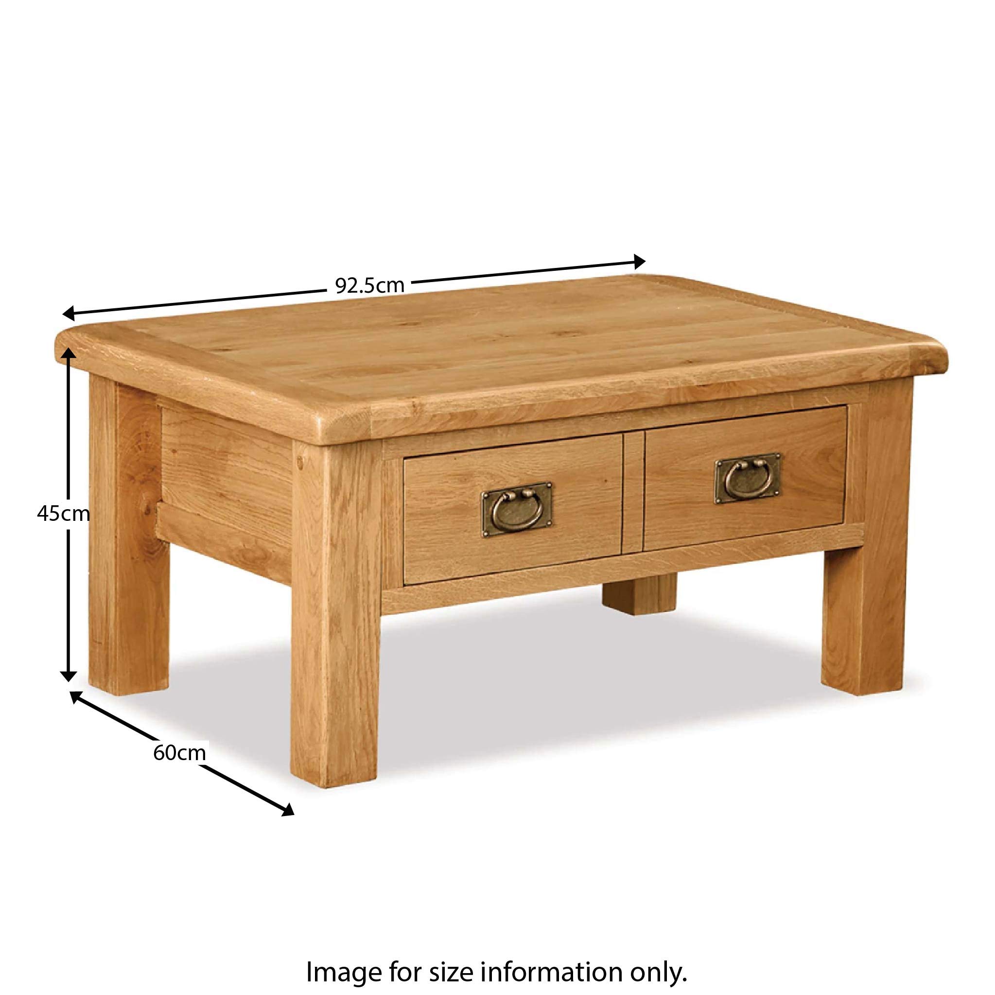 RoselandFurniture Zelah Oak Coffee Table with Drawers Rustic Solid