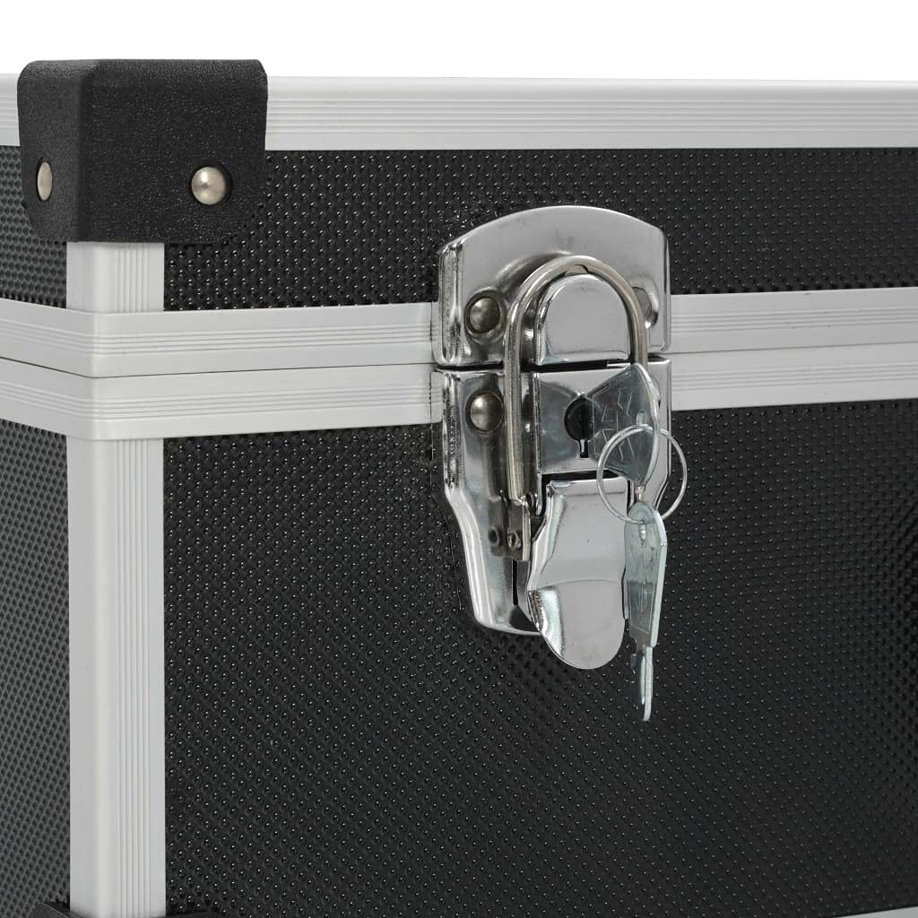 vidaXL Maletín de Herramientas de Aluminio Accesorios Taller Organización y Almacenamiento Resistente al Agua Duradero con Cerradura Negra 46x33x16cm