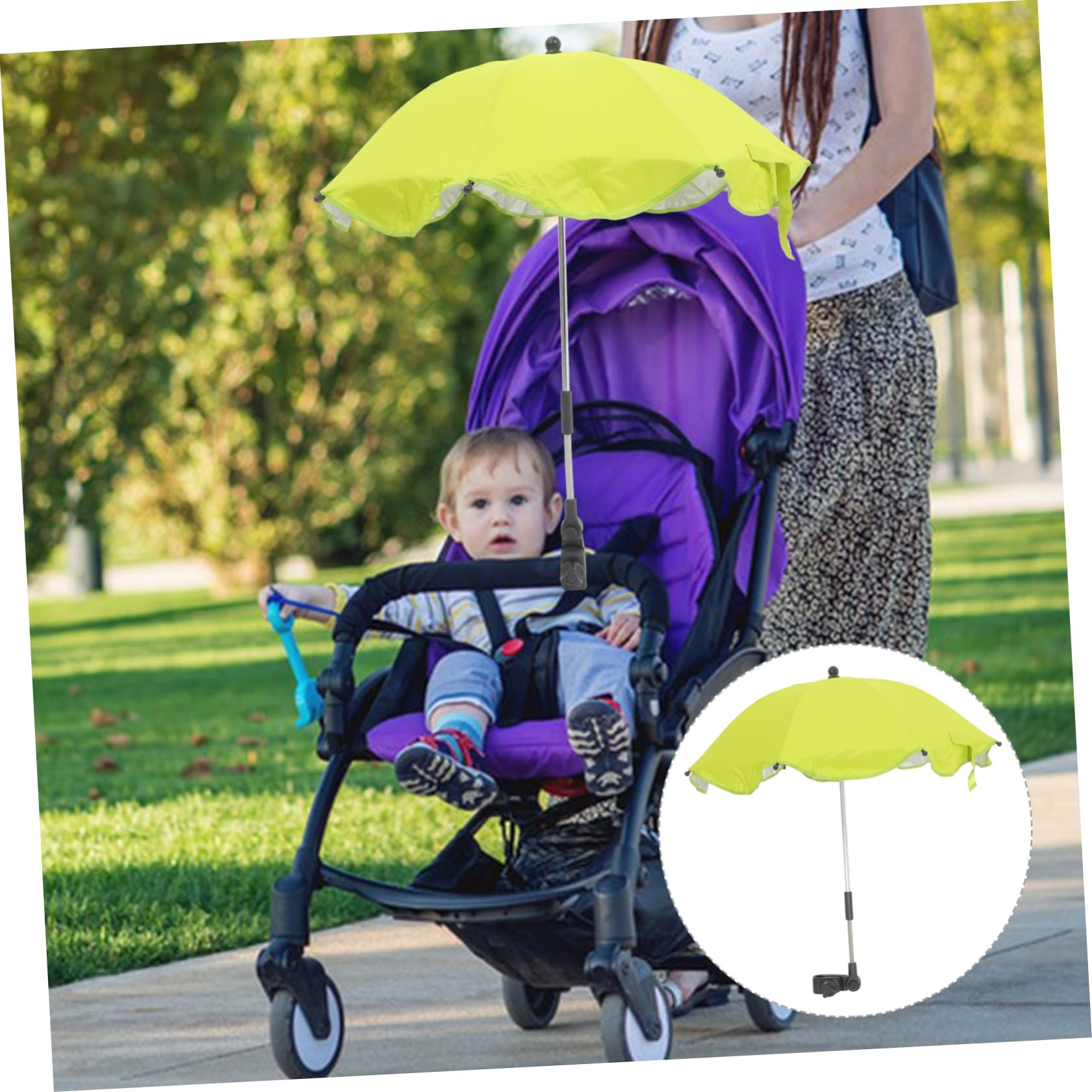 Toyvian Sombrilla Ligera y Resistente Ultravioleta para Cochecito de Ñiño Protección UV y Fácil Instalación, Adecuado para Celebracion Verano al Aire Libre