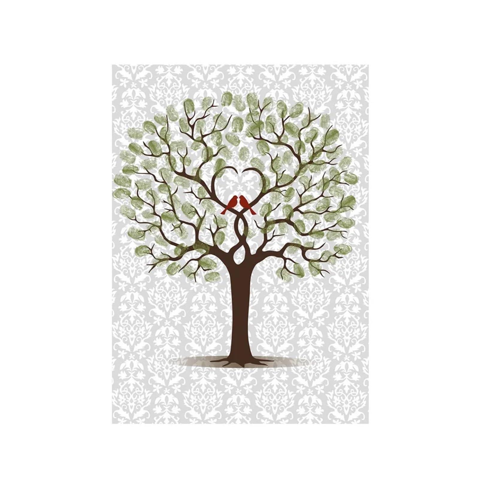 Árbol de huellas para boda en lienzo de 35x50cm, original libro de invitados y firma