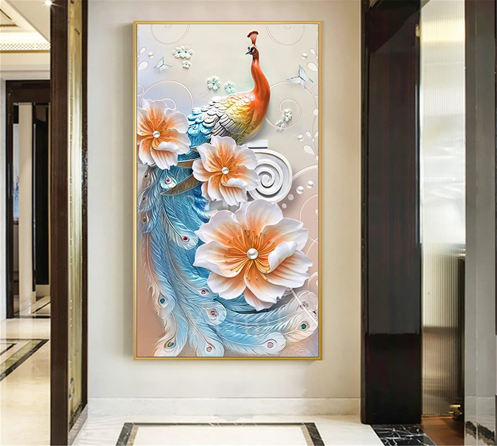 Kit Peinture Diamant broderie 5D paon pour sublimer le design mural de votre salon et chambre