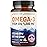 Triple Strength Omega 3 Fish Oil 1200 mg | EPA & DHA | Wild Caught, Sustainably Sourced Omega-3 Fatty Acids | Premium Burpless Fish Oil Supplements | Non-GMO, Third-Party Tested | 30 Softgels