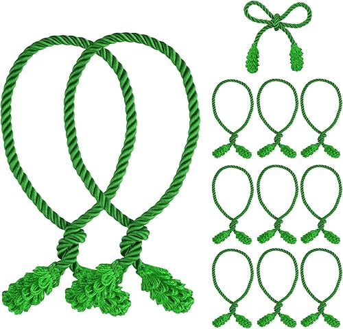 AIEX 12 lazos de guirnalda de Navidad, guirnalda decorativa, lazos flexibles para guirnaldas, barandillas, decoración del hogar (verde)