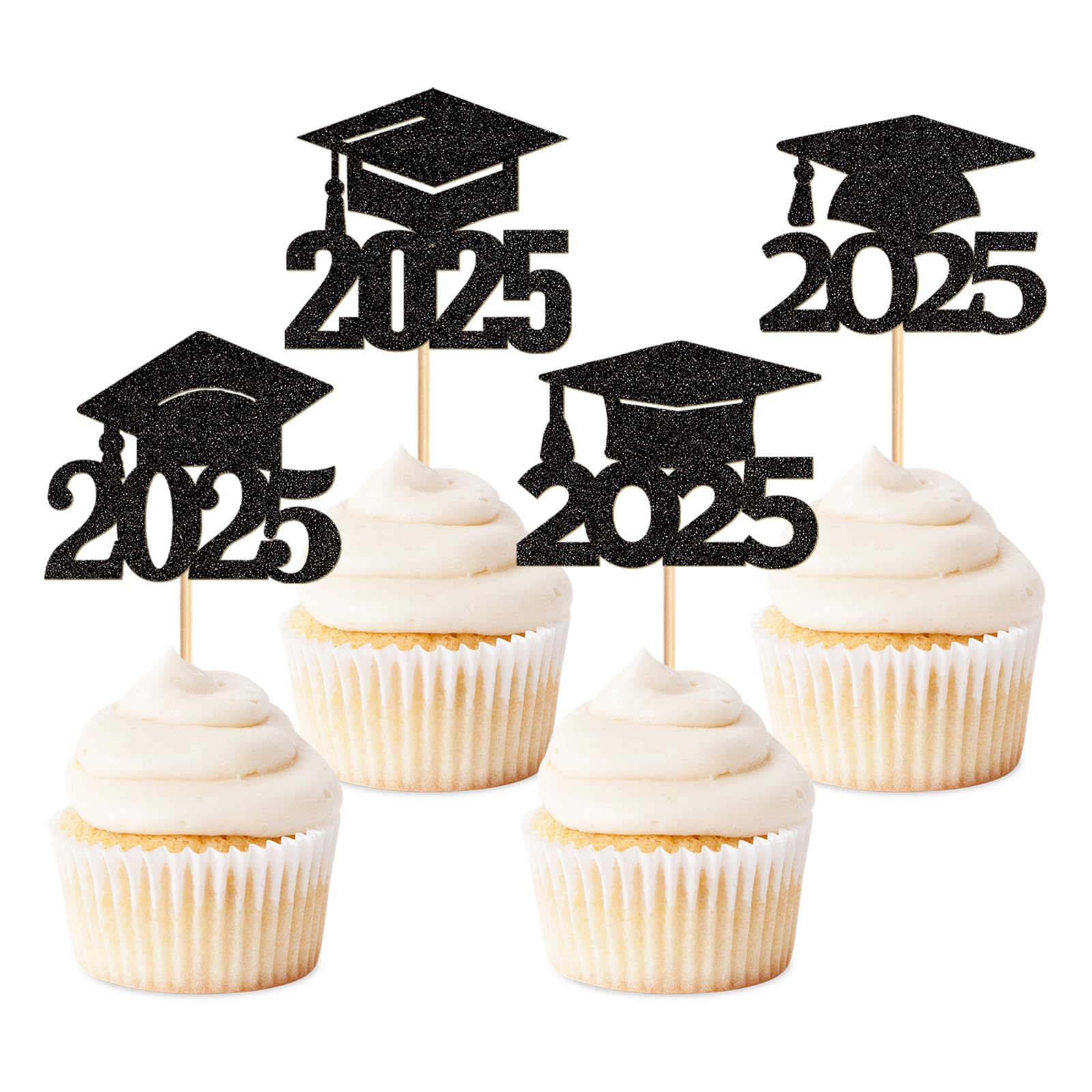 24 Pack 2025 Graduation Cupcake Toppers So Proud Of You Way to Go Class Of 2024 Cupcake Picks Congrate Grad for 2025 Graduation Theme Birthday Party