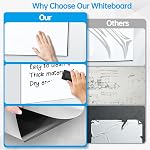 CUHIOY Sticker magnétique de tableau blanc 16,5"x12" - Mini Feuille d'effacement à sec Peel and Stick pour porte-réfrigérateur, salle de dortoir & Cubicle, tableau de notes amovibles pour la liste d'épicerie & Notes rapides, y compris 3 Stylos
