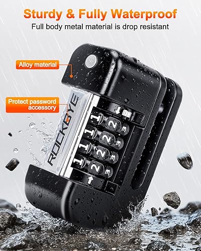 Miniatura 2 de Cerraduras antirrobo, combinación de 4 dígitos, bloqueo de freno de disco con cable de recordatorio de 5 pies para bicicletas eléctricas,