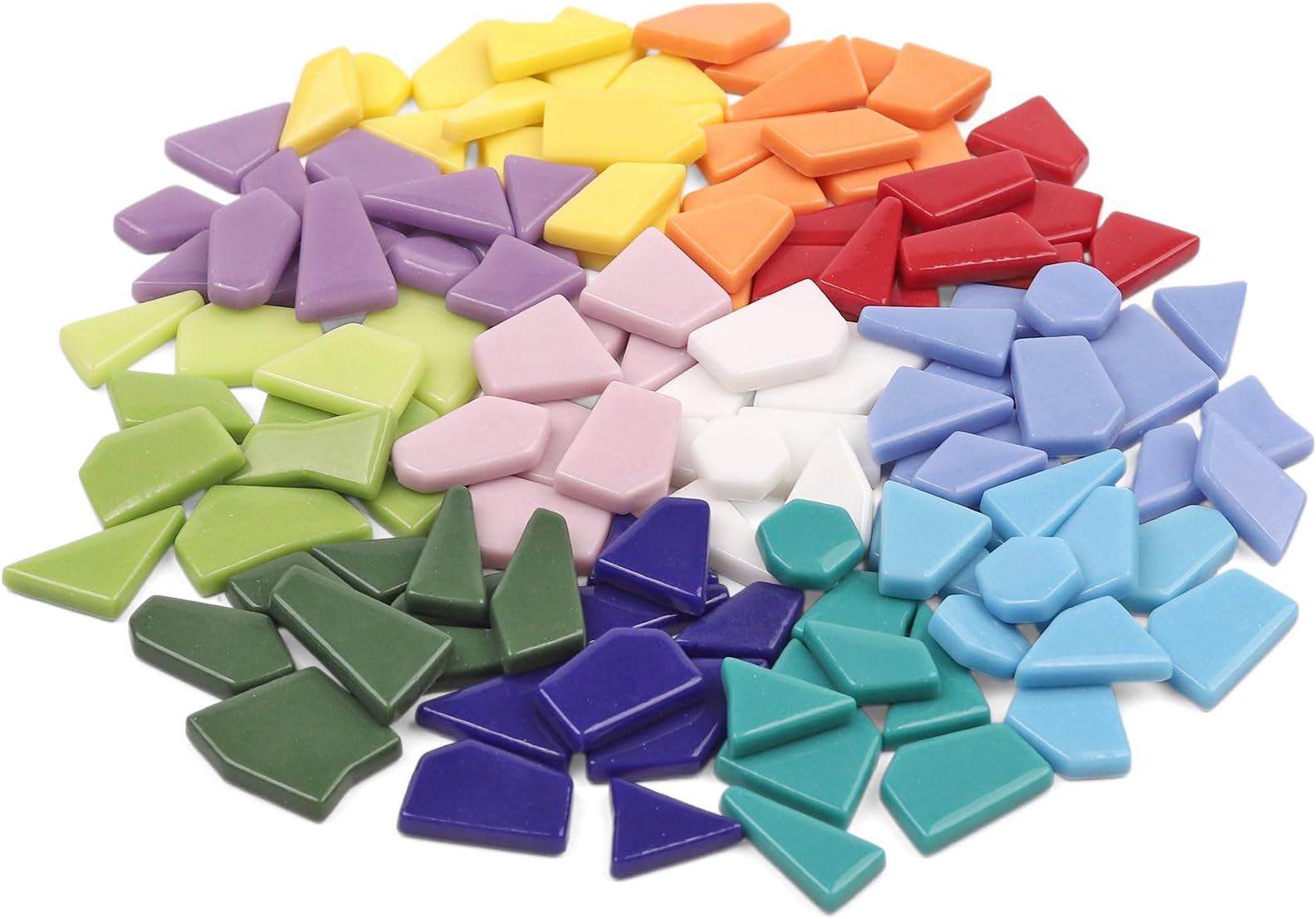 Youway Style Glass Mosaic Tiles for Crafts Bulk,200g Broken Mosaic Glass Pieces for Garden Mosaic Crafts,DIY Mosaic Supplies,Holiday & Spring Mosaic Decorations