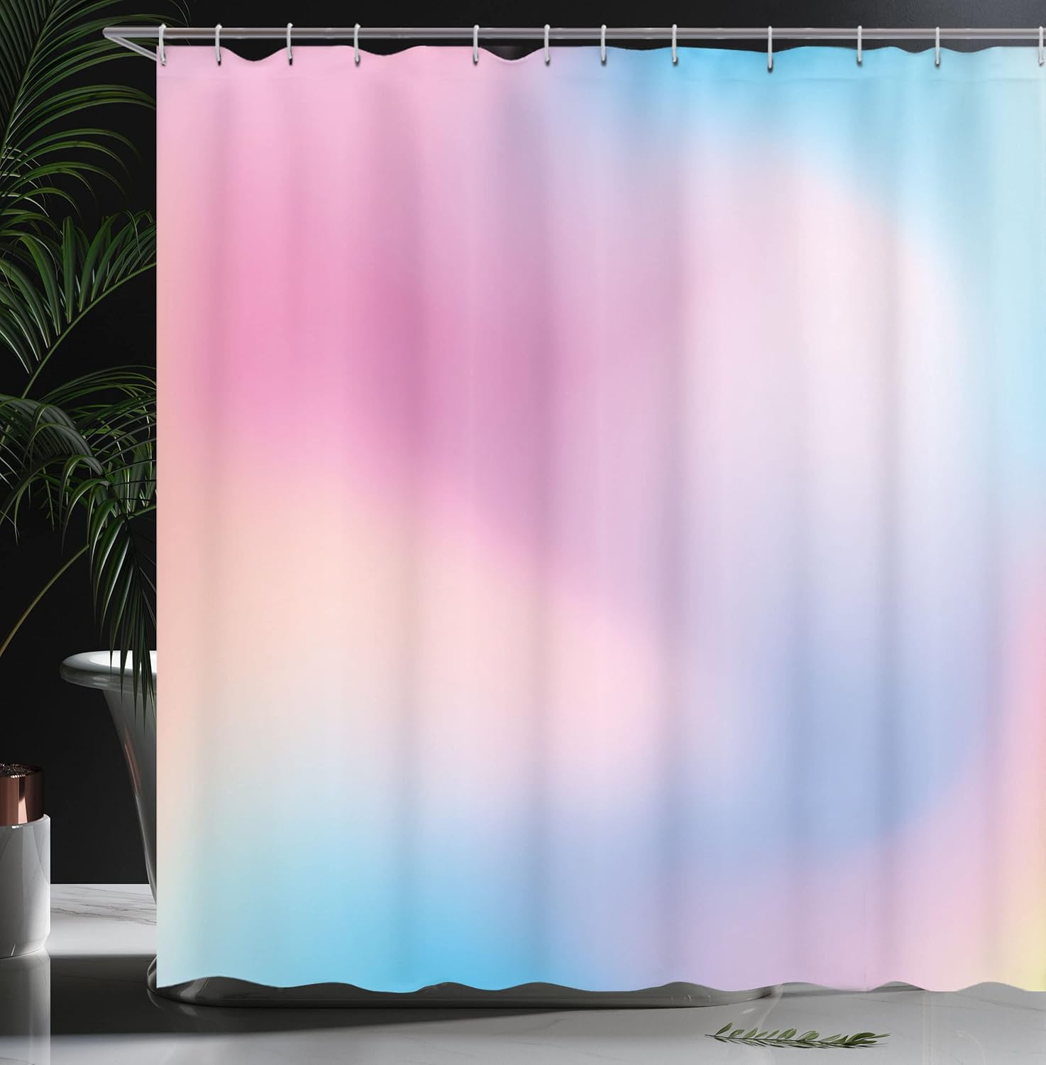 Ambesonne Pastel Shower Curtain, Abstract Blurry Colors Composition Daydream Fantasy Miscellaneous, Cloth Fabric Bathroom Decor Set with Hooks, 69" W x 75" L, Pink Aqua