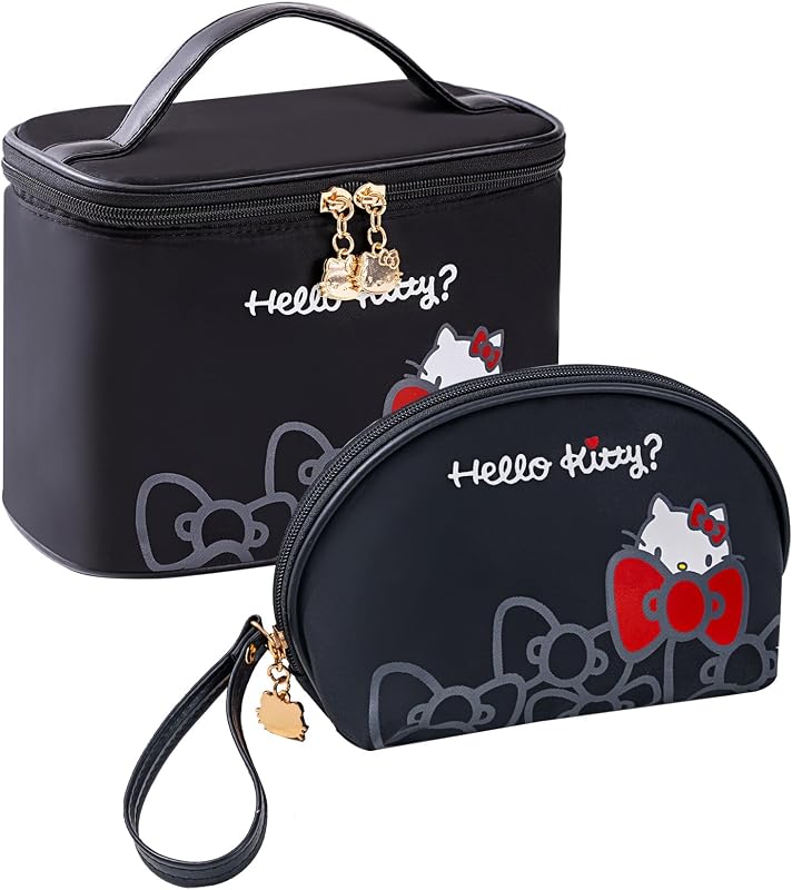 AmBealla Necessaire de Maquiagem com Porta-Pincéis, Preta, Pacote com 2