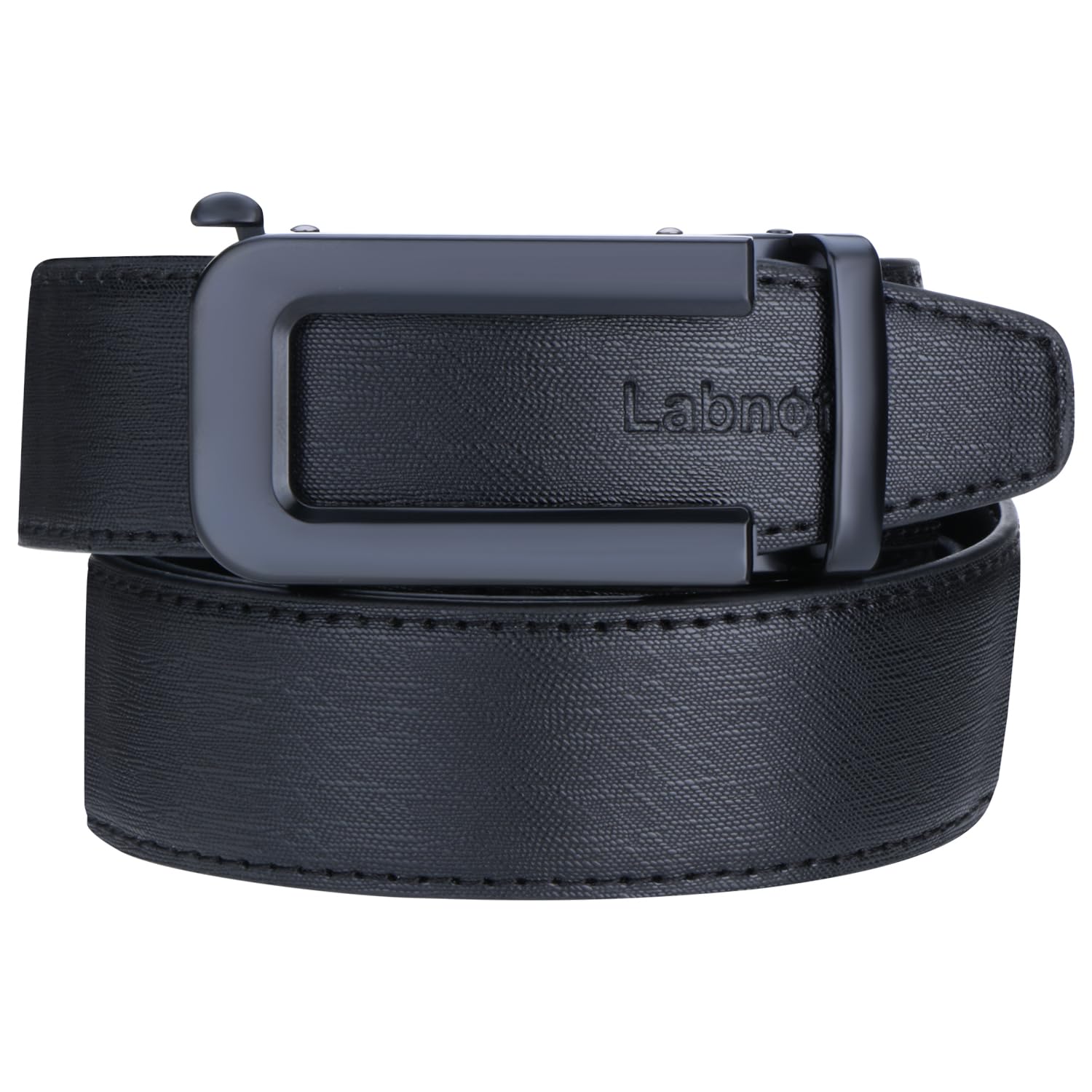 Labnoft Men's PU Leather Auto Lock Belt (Black, BELT-064-TX-Black) - Image 2 thumbnail