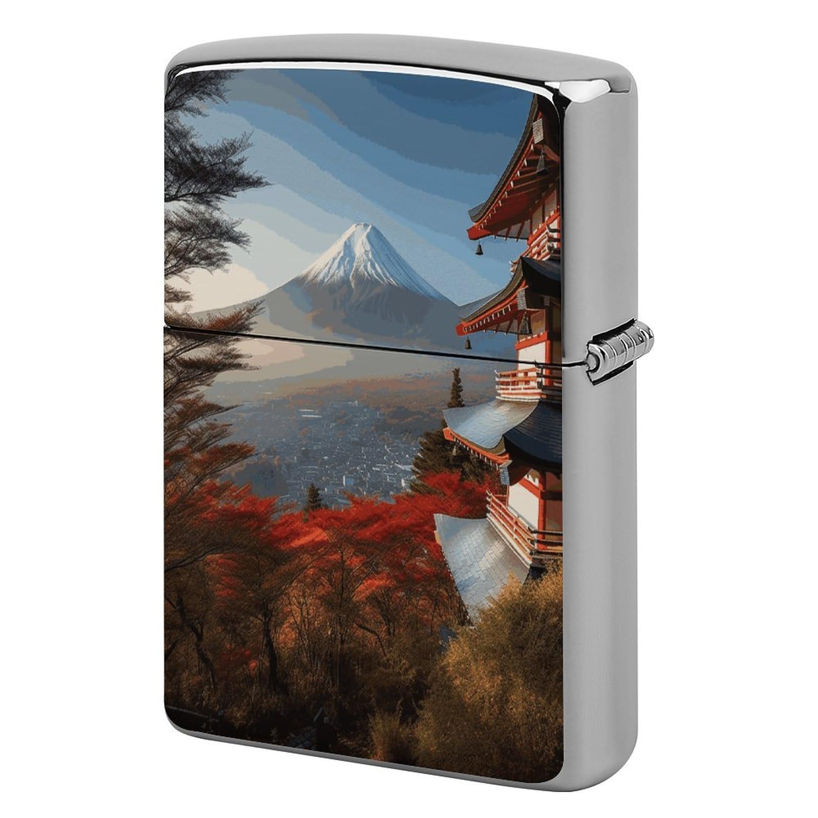 Fekiloot Style Japan Mount Fuji Landscape Lighter Case Cover Metal Lighter Case