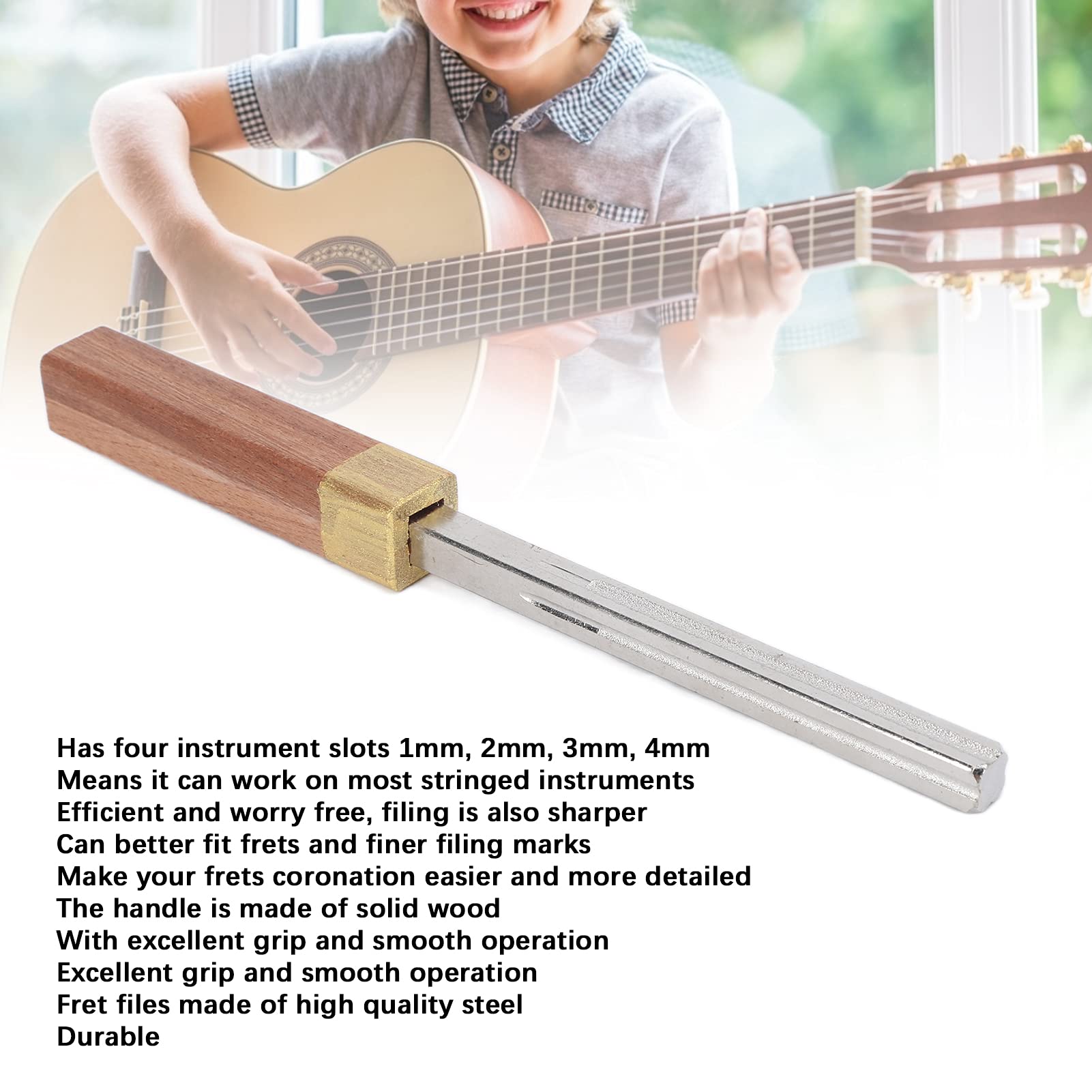 Lima per incoronare i tasti della chitarra, lime per vestire i tasti in argento 4 scanalature per mandolino per basso