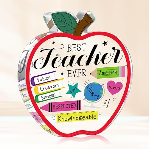 D4DREAM Regalos de agradecimiento para profesores para mujeres, acrílico de fin de año, el mejor regalo de graduación para profesores de