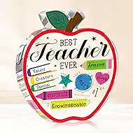 D4DREAM Teacher Appreciation Gifts for Women - Acrylic End of Year Best Teacher Graduation Gift from Students Teacher Apple Shape Thank You Paperweight Keepsake for Office Desk