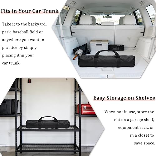 Miniatura 6 de Baseball L Screen 7 X 7 FT Softball Pitching Batting Protector Portable Guard Net for Pitcher Safety for Outdoor Indoor Sports Field Training Use