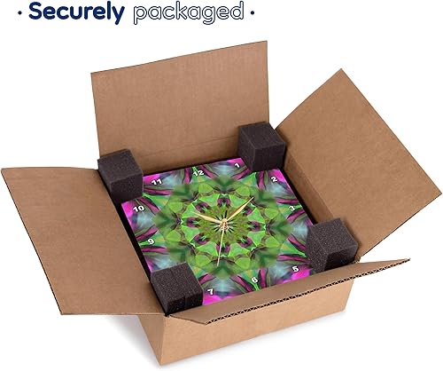 Miniatura 7 de 3dRose, Retro MCM Square Motif Vintage Pattern Orange, 10x10 Wall Clock