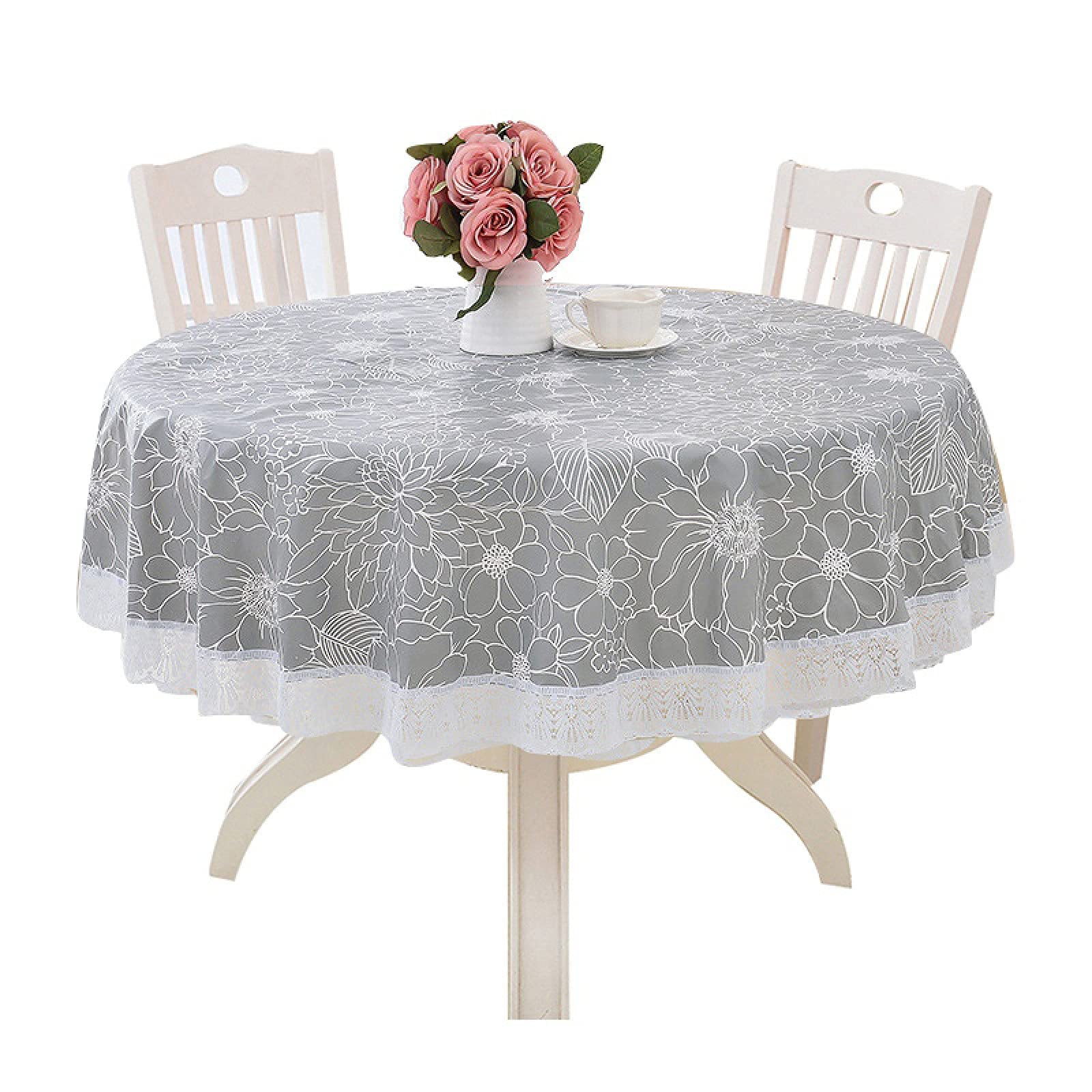 Grande nappe ronde en PVC avec dentelle de qualité pour hôtel