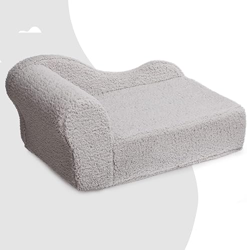 Miniatura 7 de PAPITLULU Sofá cama para mascotas, sofá abierto para perros, cama de dormir para gatos, silla de forro polar Sherpa para tumbona, espuma ultrasuave