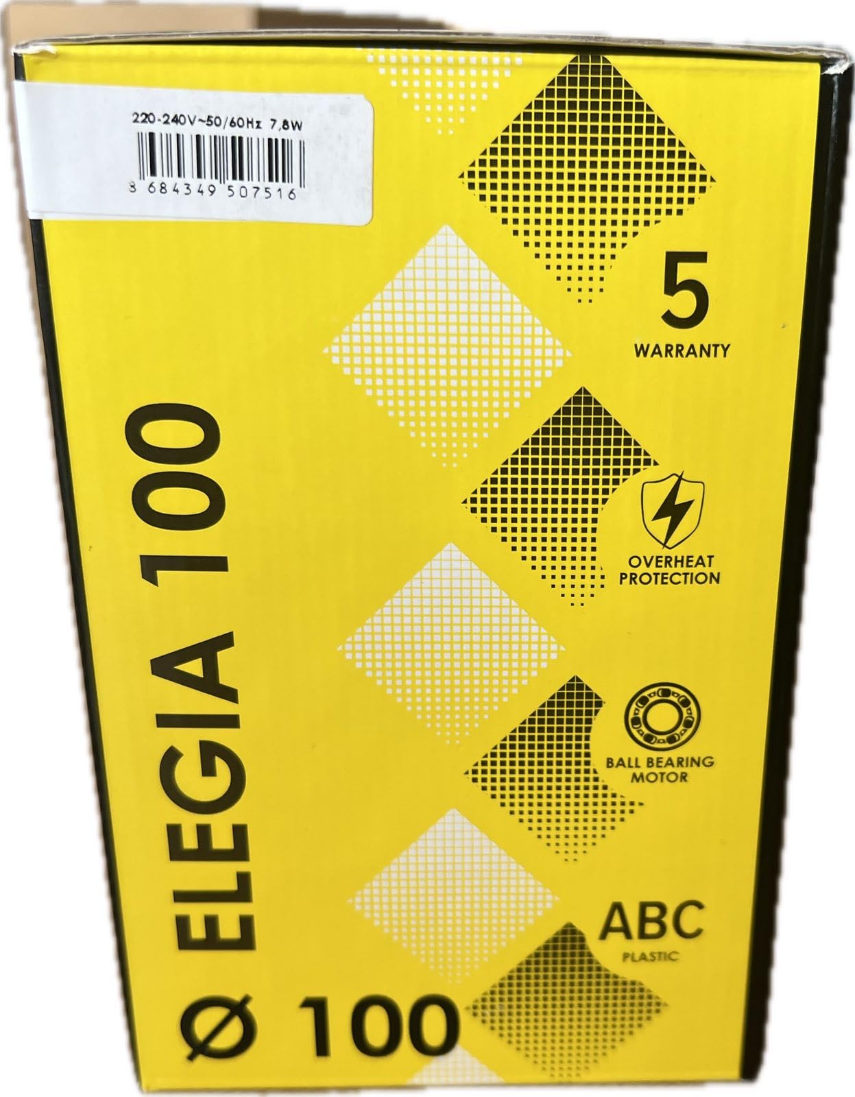 Ventilatore da bagno 100 mm silenzioso 25 dB con valvola di ritiro – Ventilatore da parete e soffitto per bagno, WC e doccia, risparmio energetico 7,8 W, 90 m³/h, cuscinetto a sfera motore, Slim