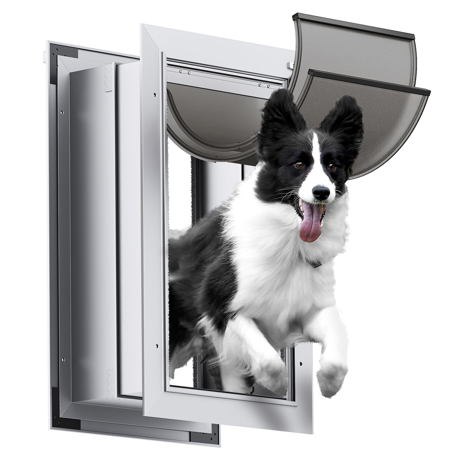 VOSOIR Dog Door for Wall, Aluminum Large Doggy and Cat Door, Energy