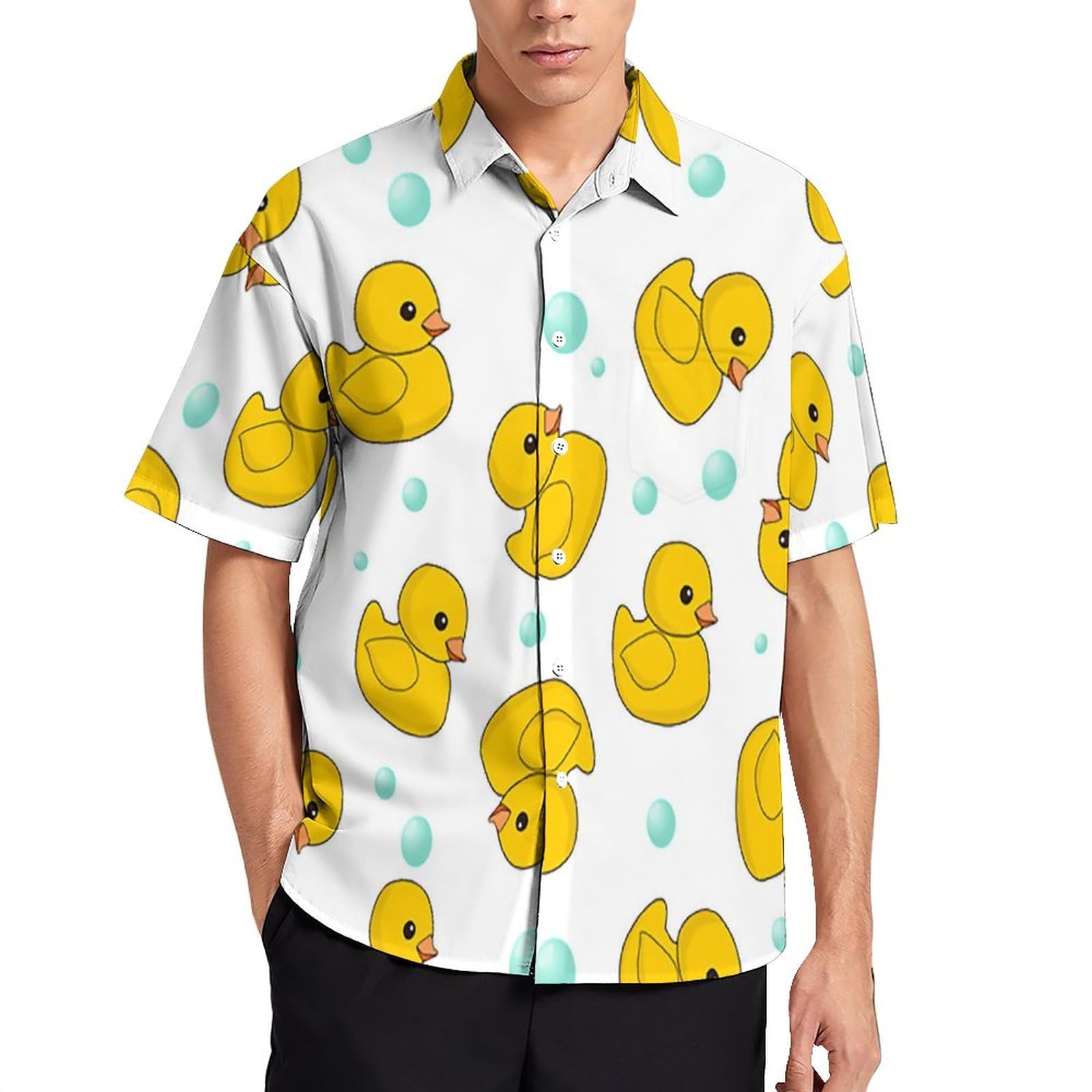 Amazon.co.jp: アロハシャツ メンズ 黄色い アヒル 半袖 夏 かっこいい  