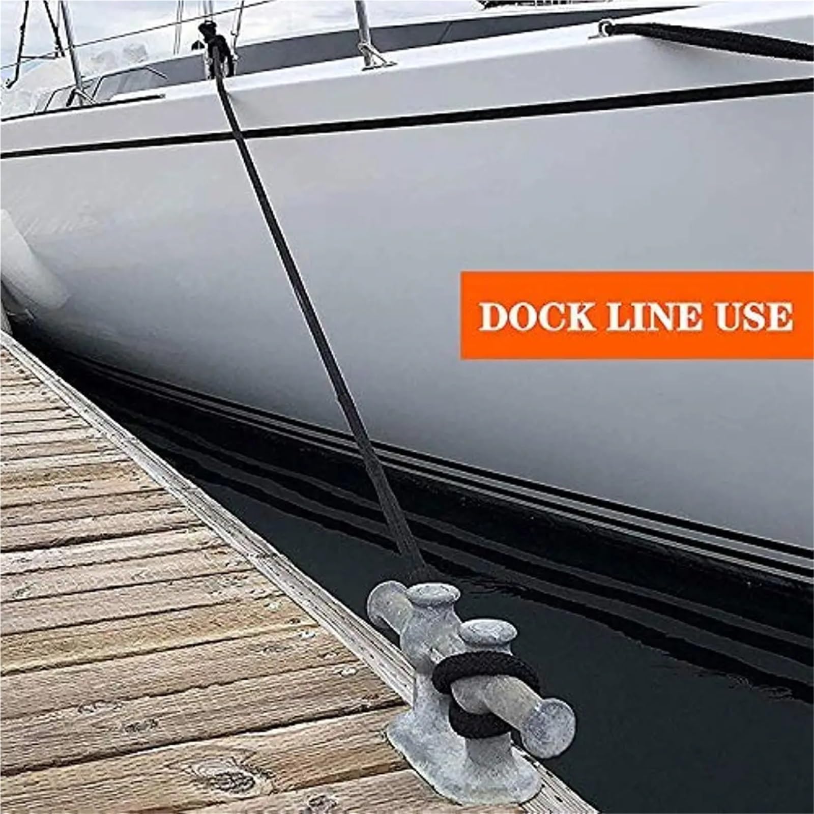 Amarres pour Bateaux Lot de 2 ou 4 Cordes d'amarrage Doubles tressées for Bateau, 3/8 1/2, Attaches for, Ligne Quai, Corde d'ancrage for à œillet 12 Pouces