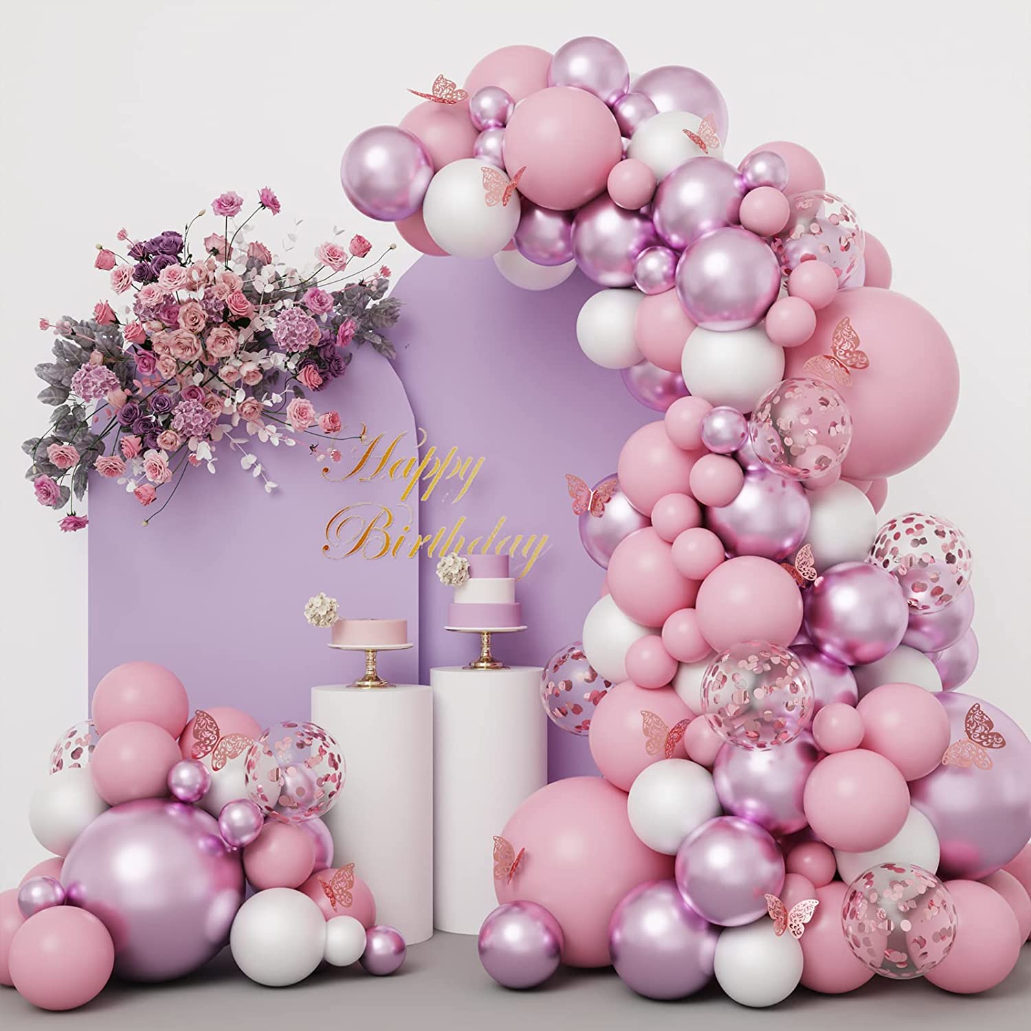 Pink Purple Balloon Garland Kit
