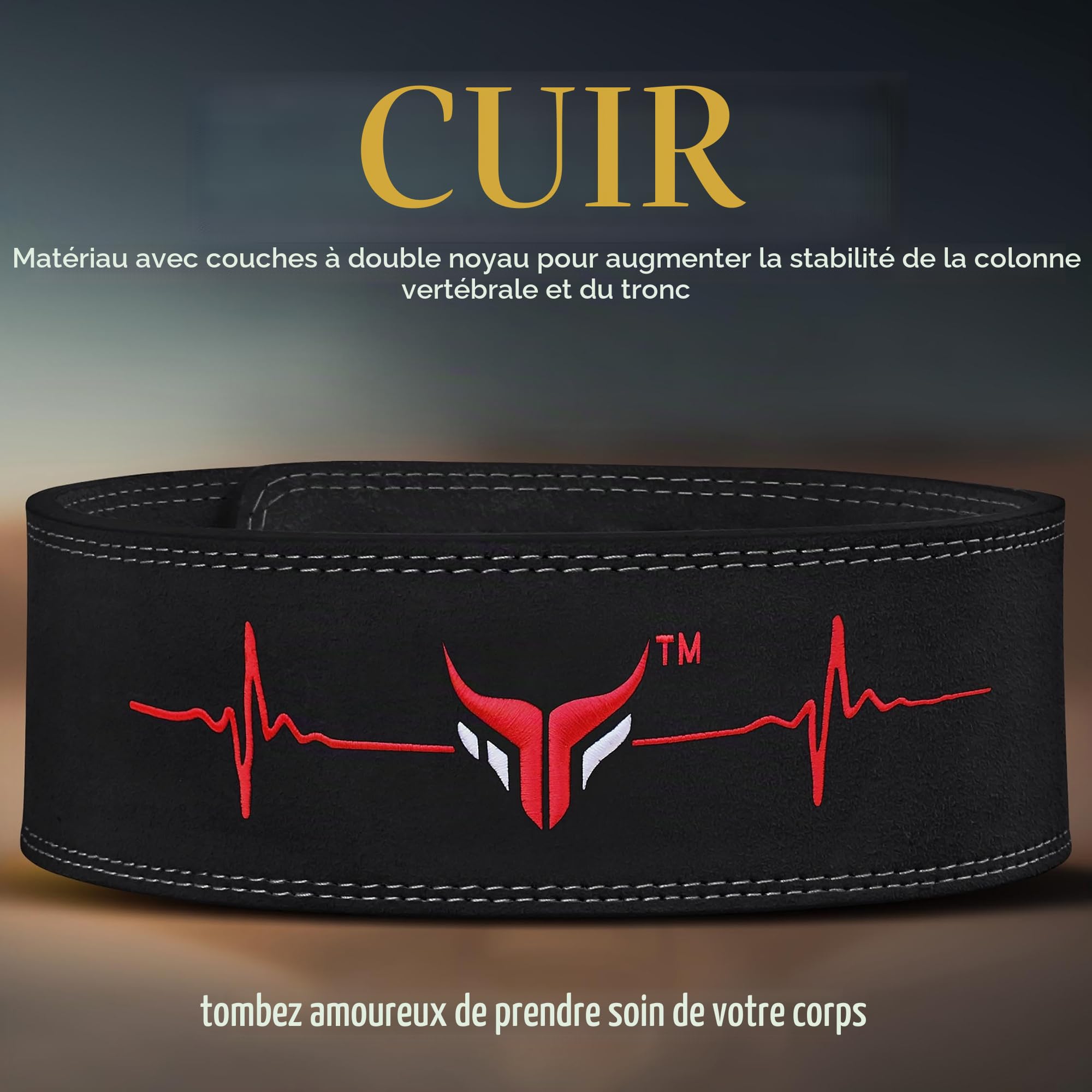 Mytra Fusion ceinture musculation with Lever Buckle ceinture leste musculation pour hommes et femmes 4" de large cuir véritable ceinture de musculation pour salle de sport, entraînement