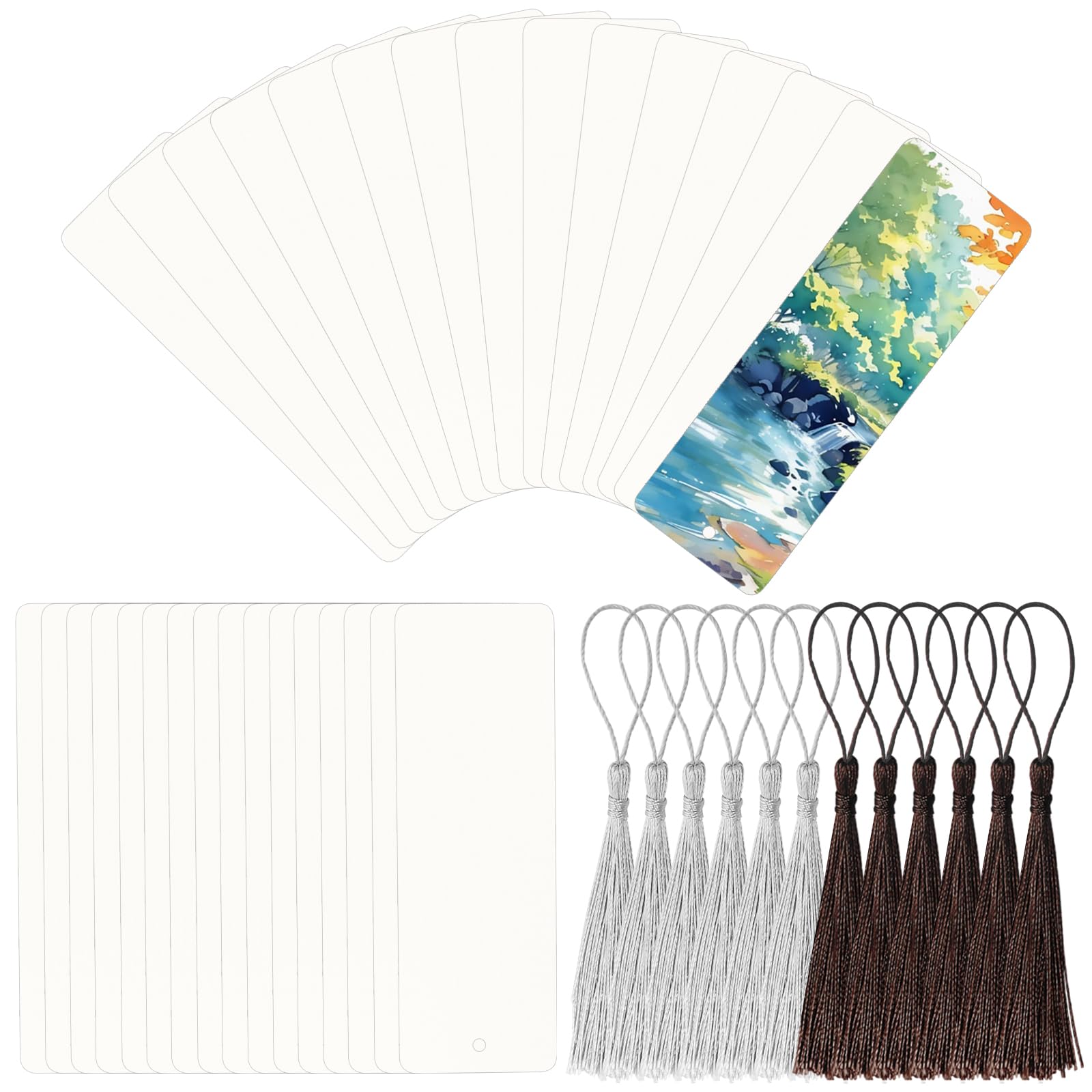 100 Aquarellpapier Postkarten Blanko - 15x5cm Watercolor Karten 300g/m² Für DIY & Lesezeichen