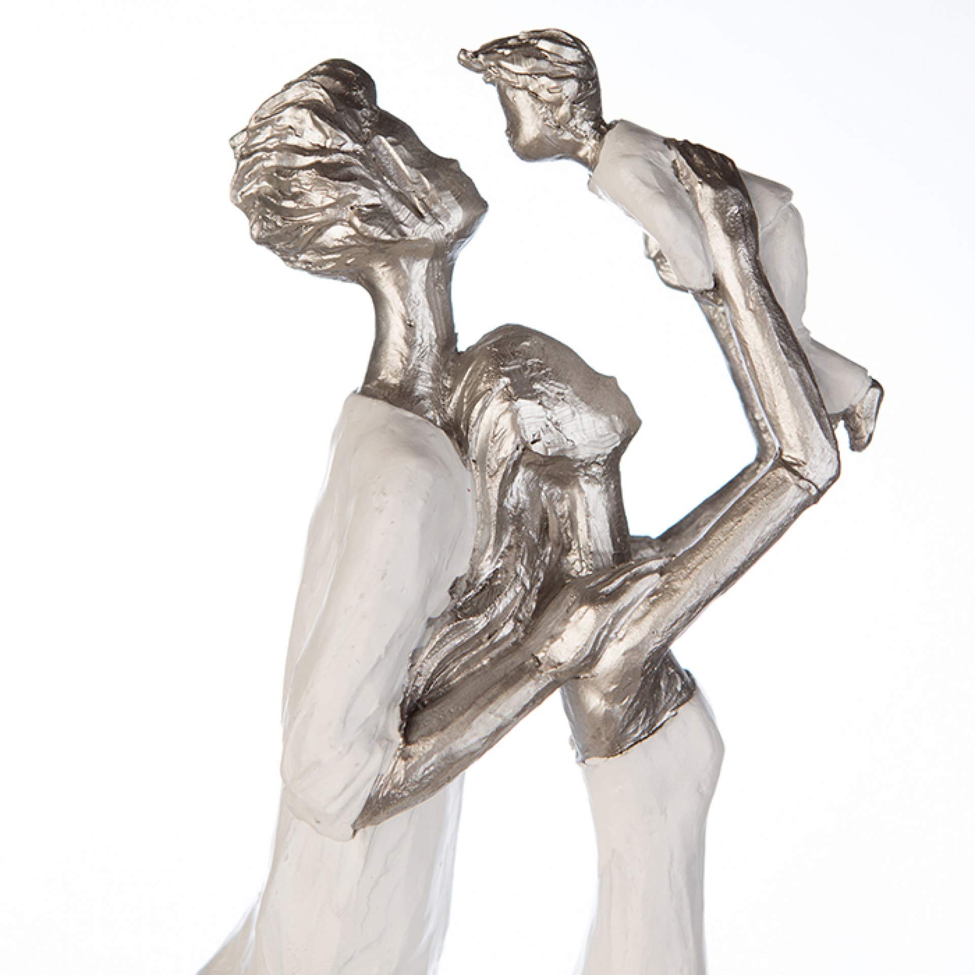 Casablanca Skulptur Elternglück, Deko Figur Weiß, Kunstharz Statue Wohnzimmer, Büro Dekoration H. 35 cm x B. 16 cm - Couple Familien Skulpturen, Zusammenhalt Familie