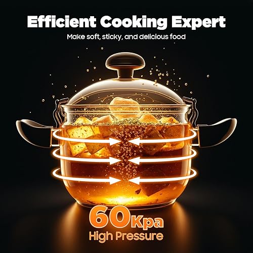 Miniatura 2 de Olla a presión de acero inoxidable de seguridad, 7.4 cuartos de galón con válvula de liberación y múltiples dispositivos de protección, olla a