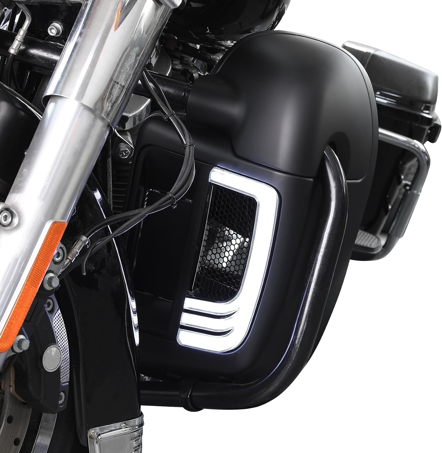Green-L Lower Vented Leg Fairing and LED Turn Signals Light Kit Fit for Harley Touring Road King Street Glide Electra Glide Ultra 2014-2024 Models