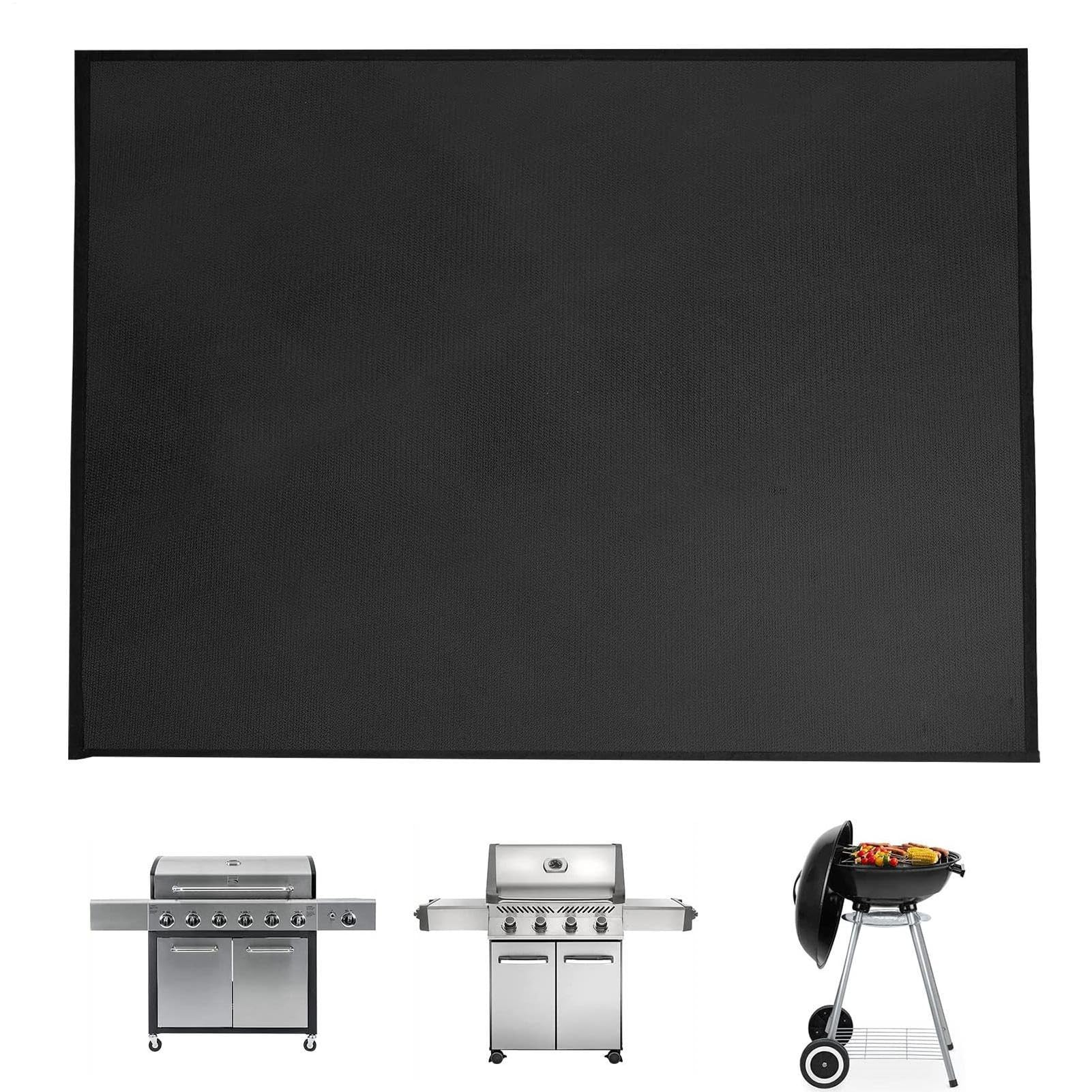 Flat Grill Mat - Fireproof Floor Mat Set | Convenient Barbecue Pads Grill, Fire Retardant Mat Oil-Proof, Heat-Resistant Floor Protector Mat Fire Protection For Various Grills, Camping And Fire Pit