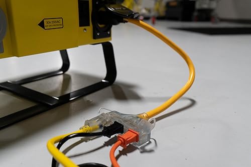 Vista 7 de Southwire - Adaptador de cable de alimentación para generador, calibre 12/3, 15 amperios, con receptáculos iluminados, construcción de conector