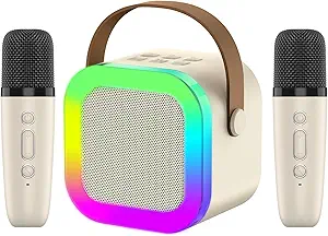 OUTUVAS Kids Karaoke Microphone Machine Toy, 4-12 Years Old Girls Christmas Birthday Gift for Girls, Karaoke Toys Gifts for Girls Ages 4, 5, 6, 7, 8, 9, 10, 12 +Year Old Birthday Party. (Beige2)