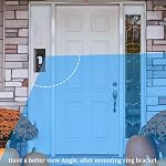 Adjustable (30 to 55 Degree) Video Doorbell Angle Mount for Most Video Doorbells, Widen Viewing Range Doorbell Corner Door Mount Wedge Kit (Matte Black)