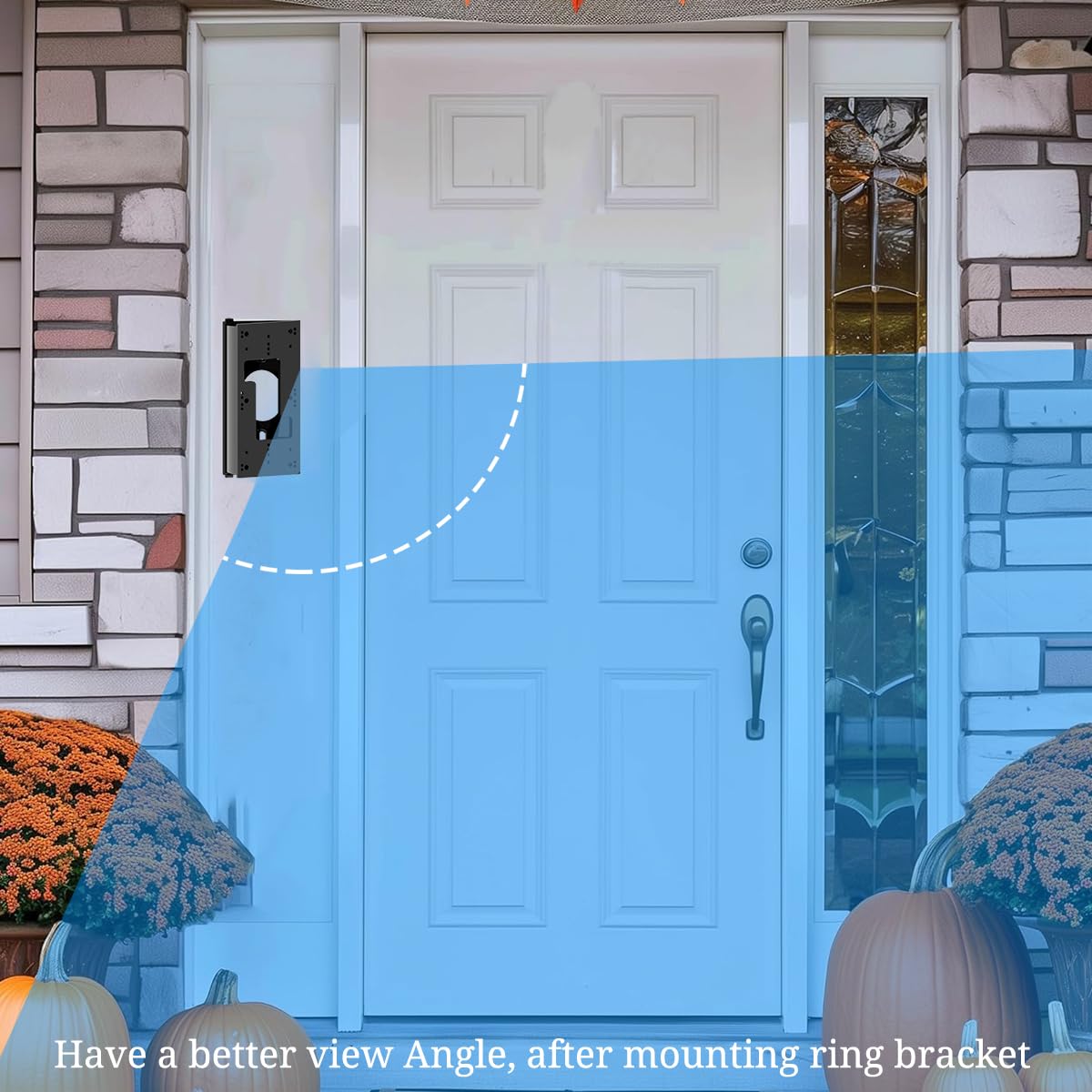 Dukoyb Adjustable Video Doorbell Angle Mount – 30° To 55° Wedge Kit, Compatible With Ring 1/2/3/4 & Battery Doorbells (Black)