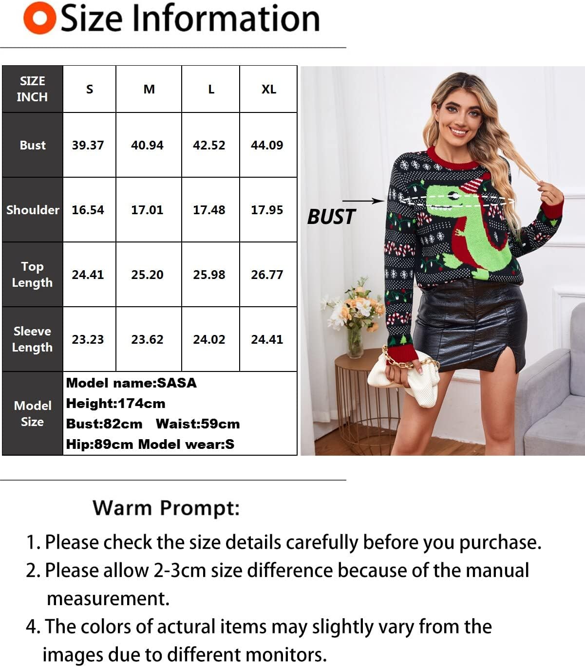 LANPULUX Christmas Sweater for Women Crewneck Adorable Ugly Christmas Sweater Family Matching Outfits Loose Pullover Knitwear - Image 2