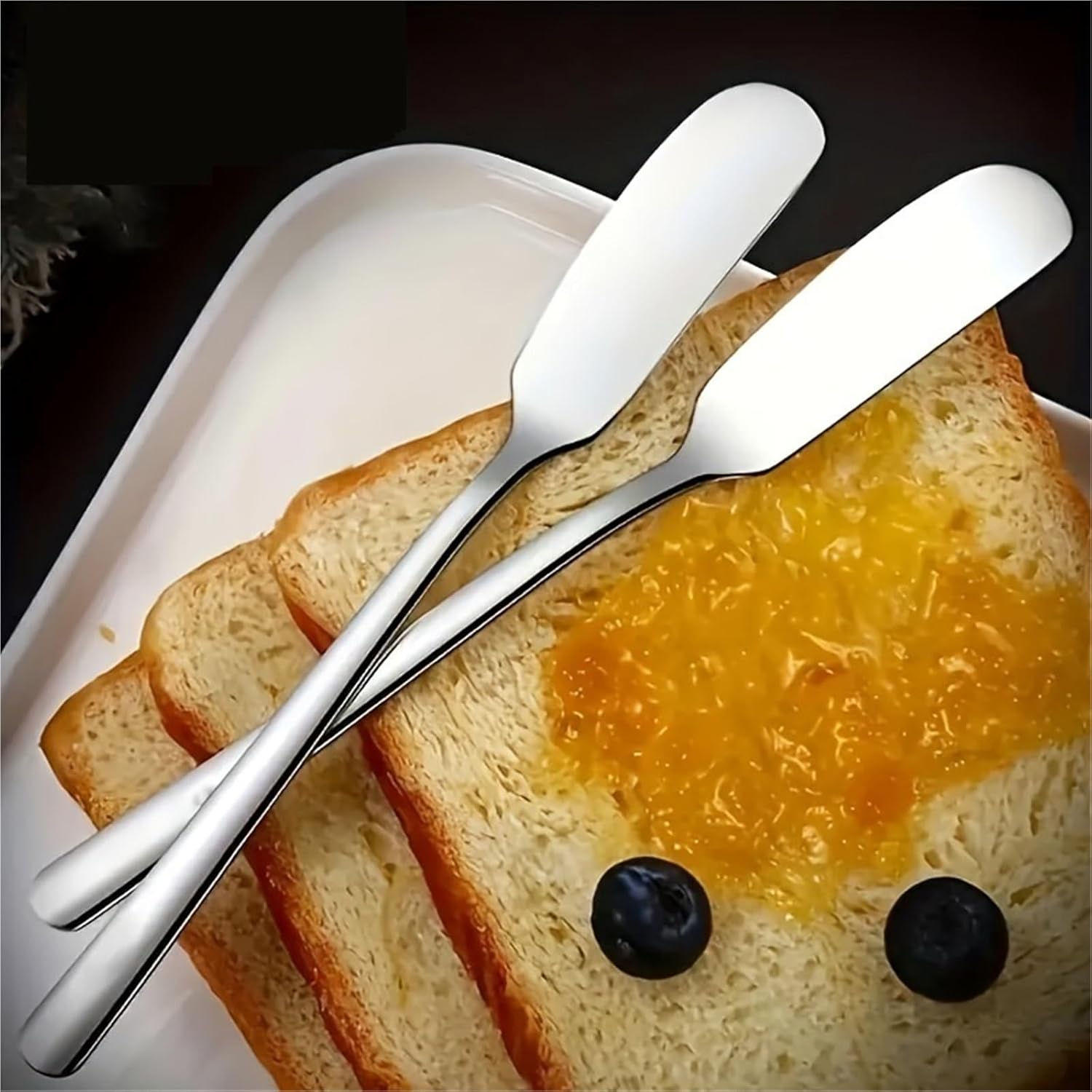 Butter Knives 20/40/100PCS Stainless Steel Knife Round Head Long Handle Jam(20pcs)