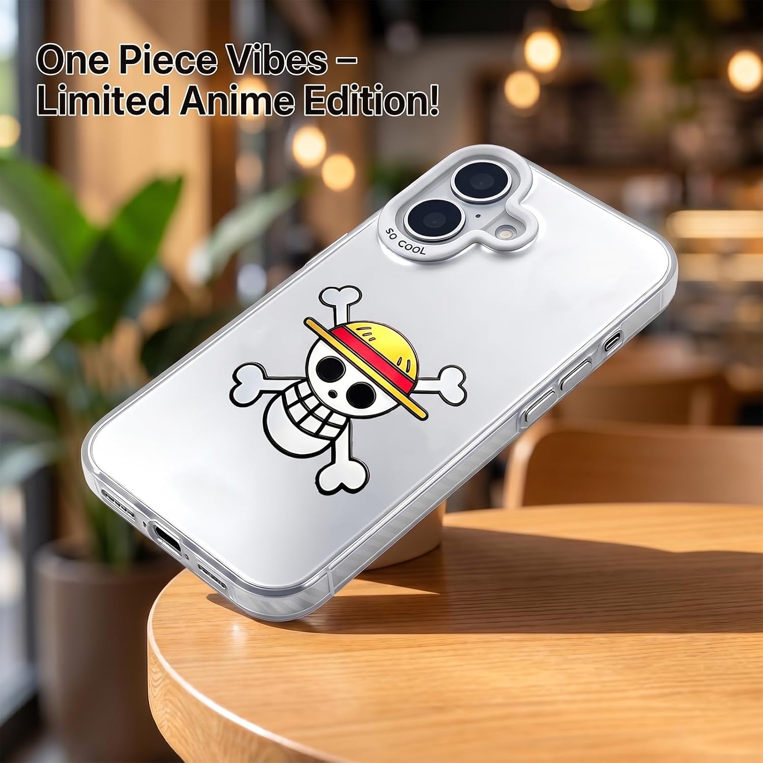 One Piece Phone Case, Full Protection TPU Phone Cover for iPhone 17, Pirate Skull Design for Anime Fans, Silver-Plated image 4