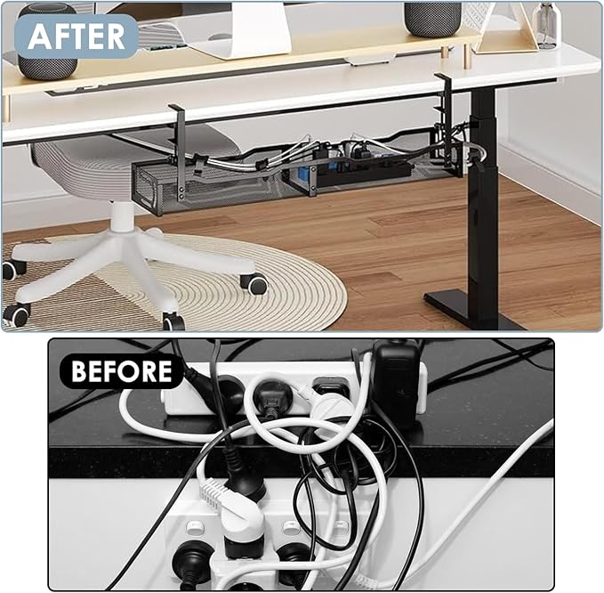 Organizador de cables bandeja 25 pulgadas negro miniatura 6