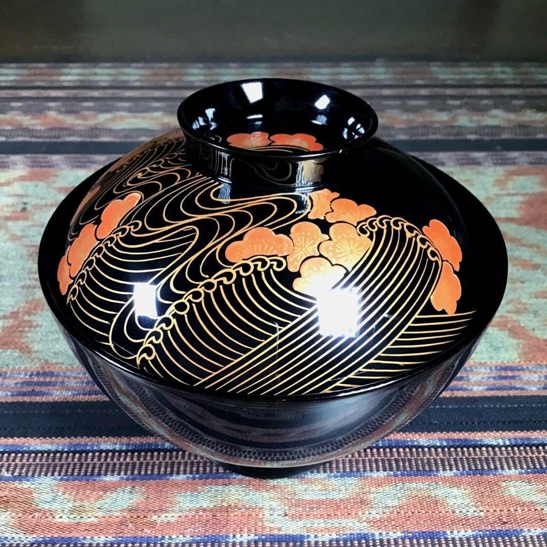 桜と紅葉の漆器椀 蓋付き 5客セット